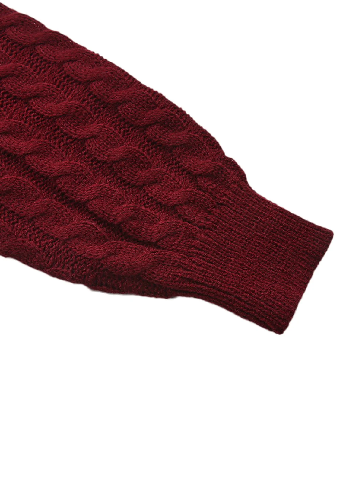 1940er Solide Stricken Laternenärmel Pullover Kleid - Image 4