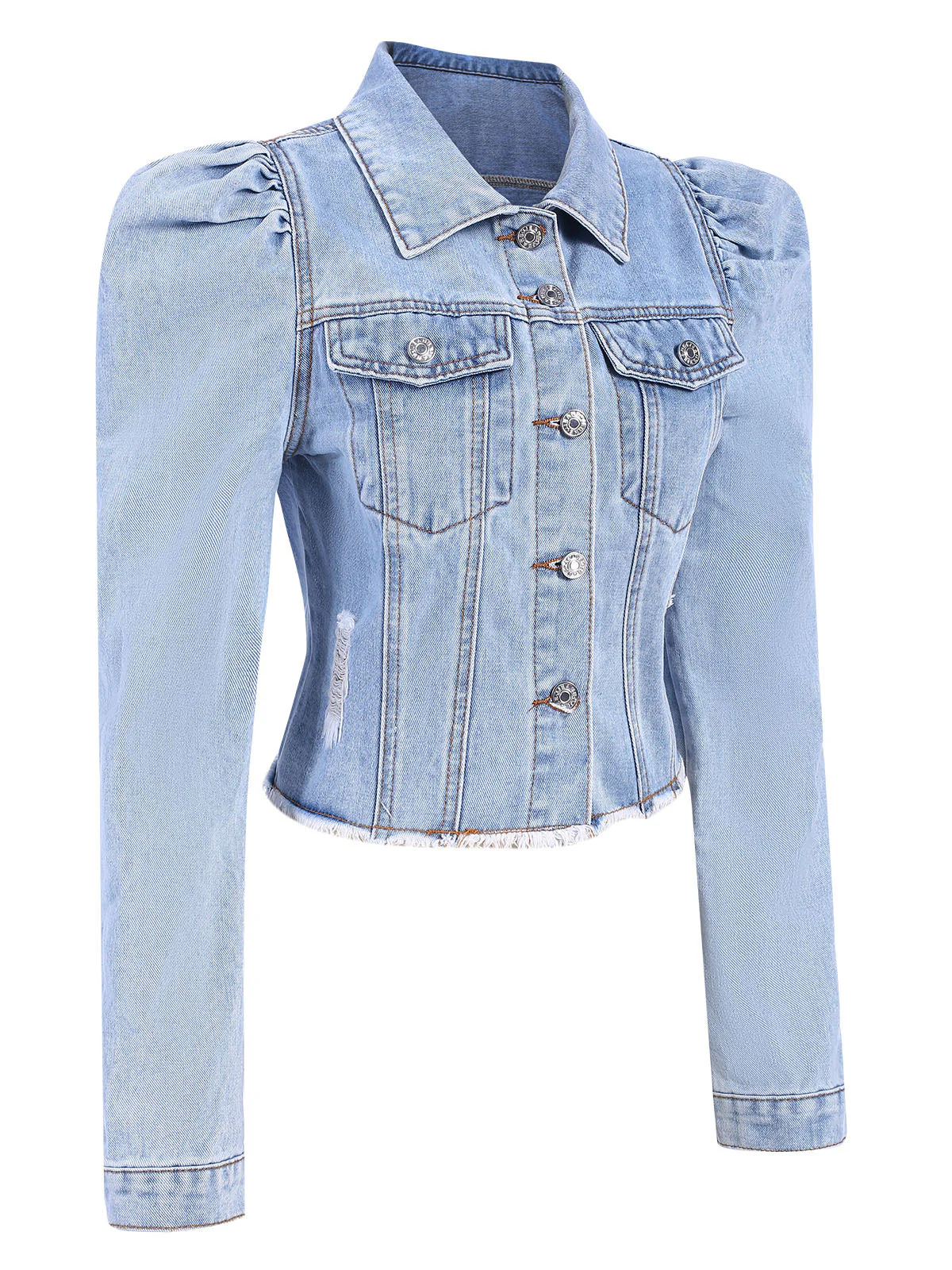 1950er Ärmel aus Hammelkeulen Geknöpft Denim Mantel - Image 3