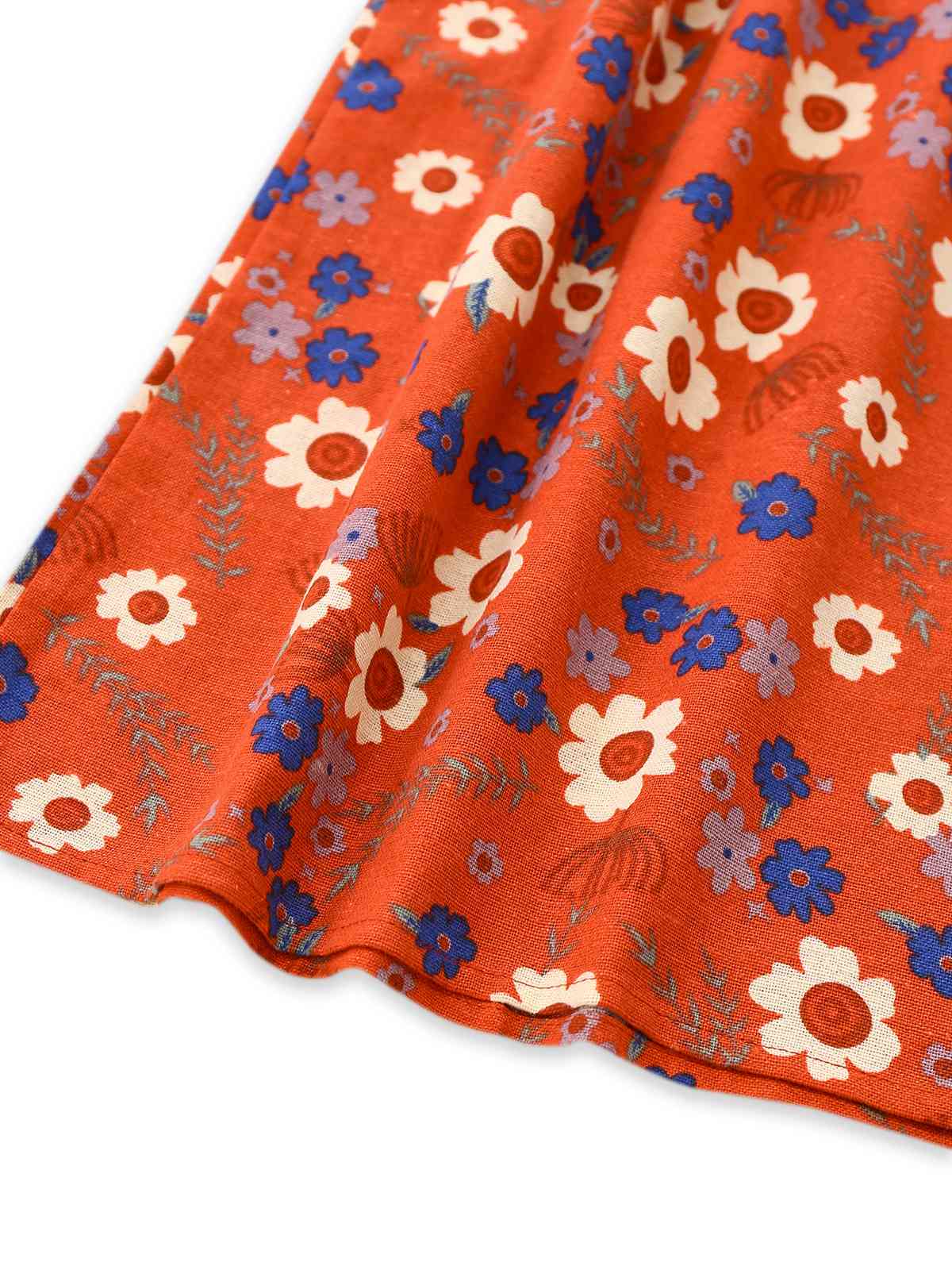 1950er Baumwolle Ärmellos Überall Blumen Gürtel Jumpsuit - Image 3