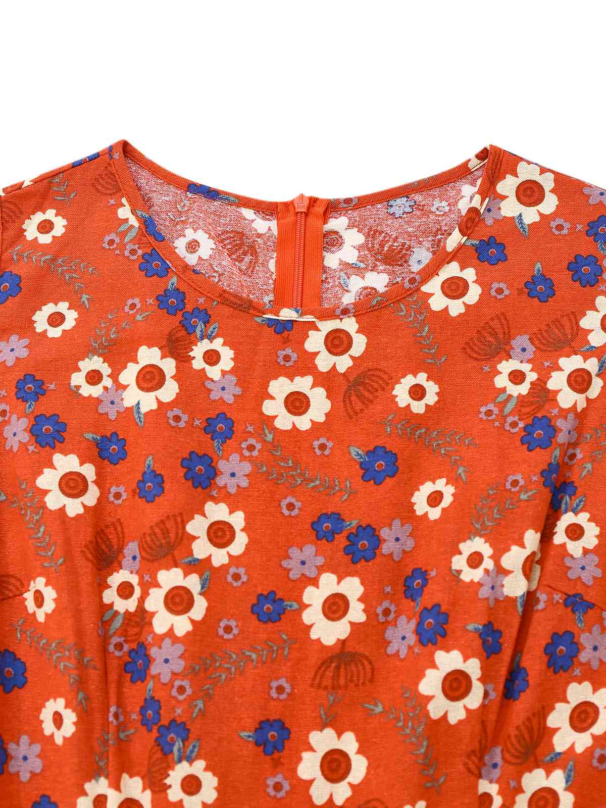 1950er Baumwolle Ärmellos Überall Blumen Gürtel Jumpsuit - Image 4
