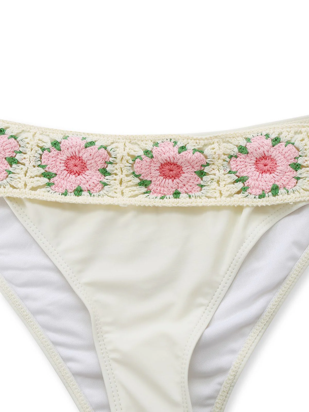 1950er Bestickt Handgemacht Blumen Hohe Taille Tankini Set - Image 4