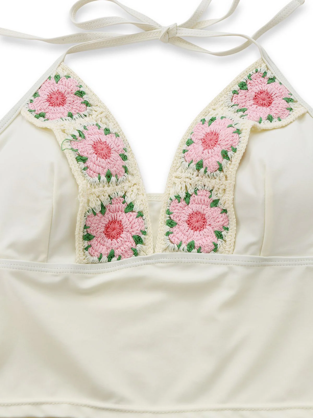 1950er Bestickt Handgemacht Blumen Hohe Taille Tankini Set - Image 6