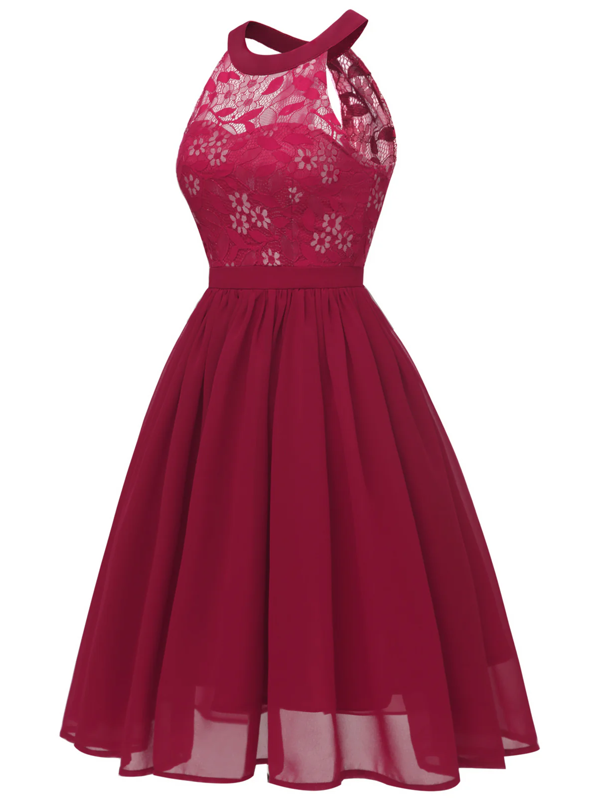 1950ER BLUMEN ÄRMELLOS FLARE-MIDIKLEID - Image 2