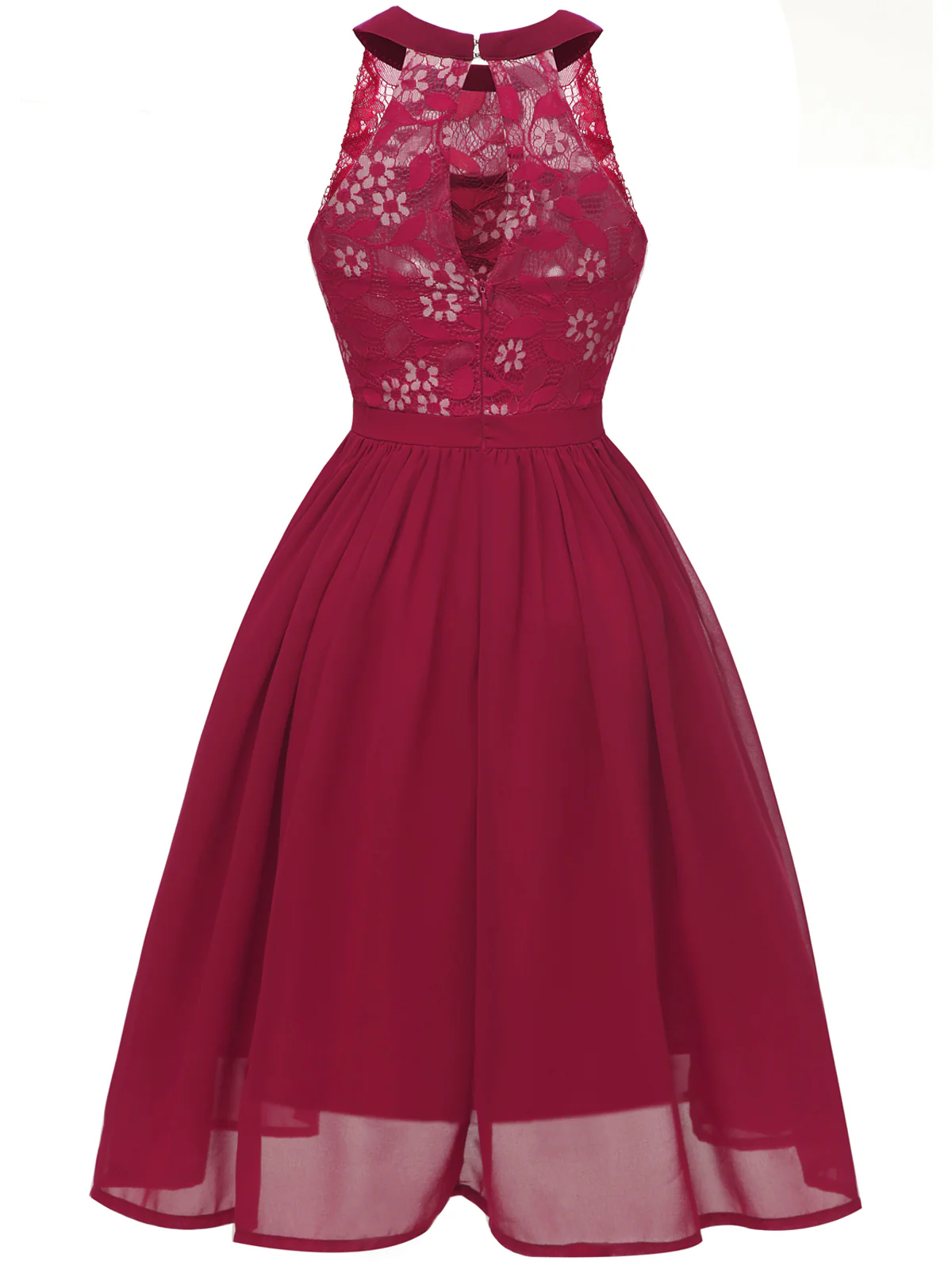 1950ER BLUMEN ÄRMELLOS FLARE-MIDIKLEID - Image 3