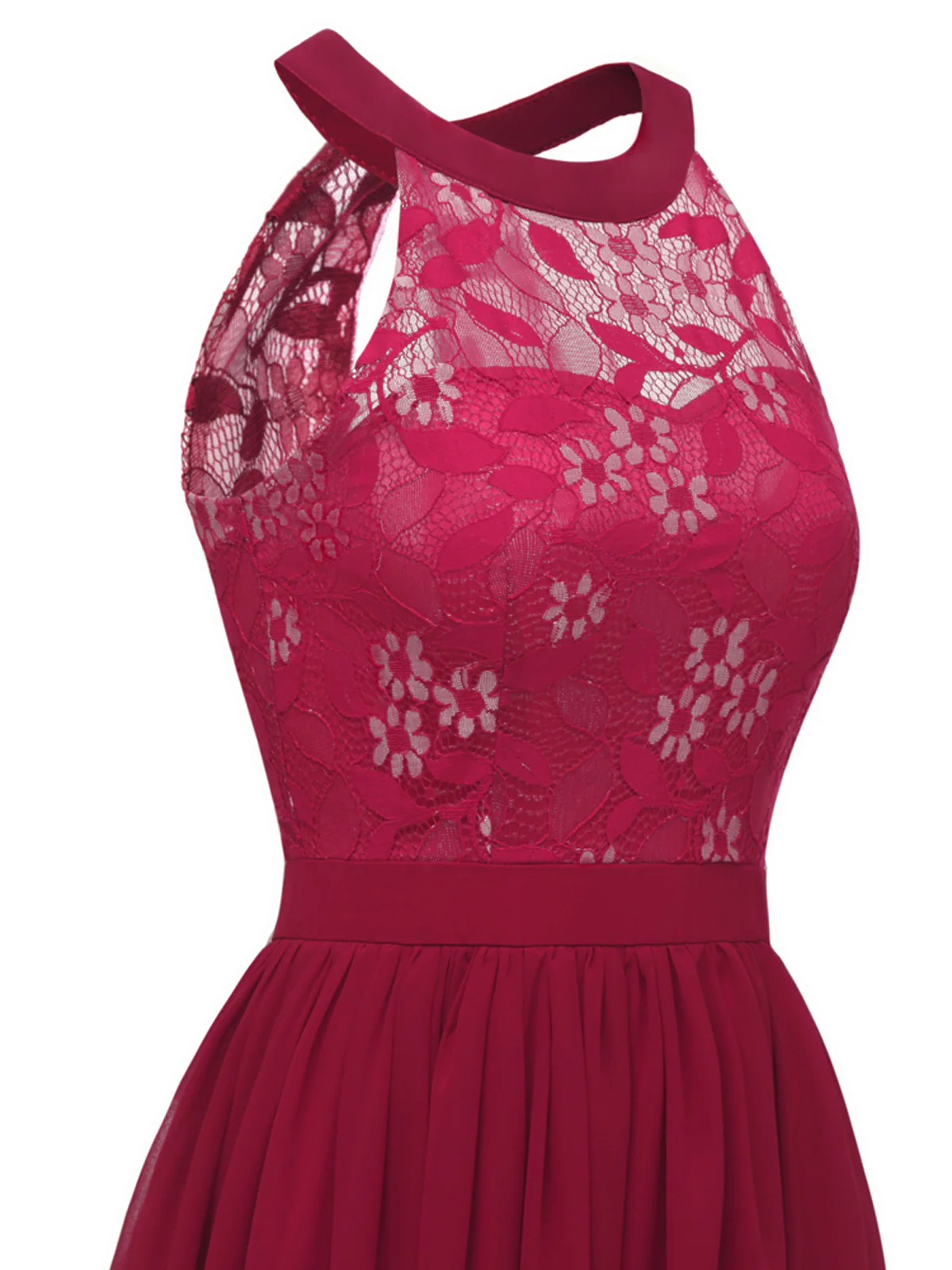 1950ER BLUMEN ÄRMELLOS FLARE-MIDIKLEID - Image 5