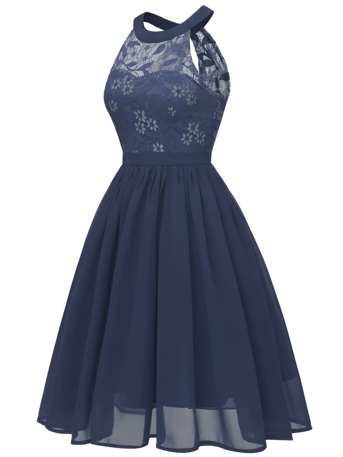 1950ER BLUMEN ÄRMELLOS FLARE-MIDIKLEID - Image 2