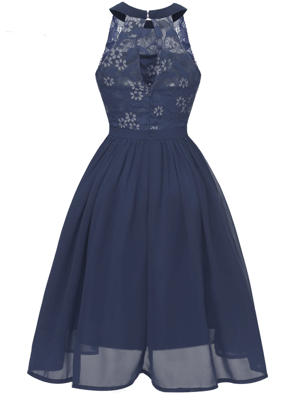 1950ER BLUMEN ÄRMELLOS FLARE-MIDIKLEID - Image 3