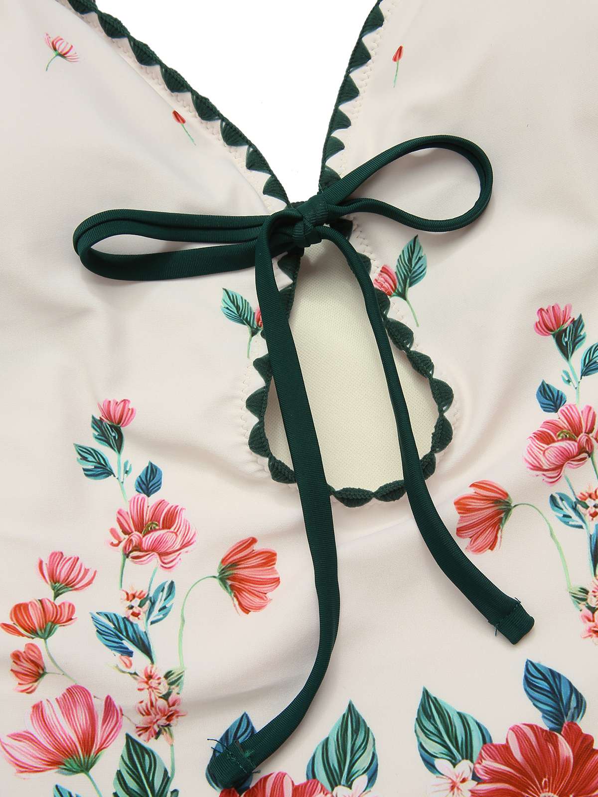1950er Blumen Drucken Spaghetti TrÀger Badeanzug - Image 6