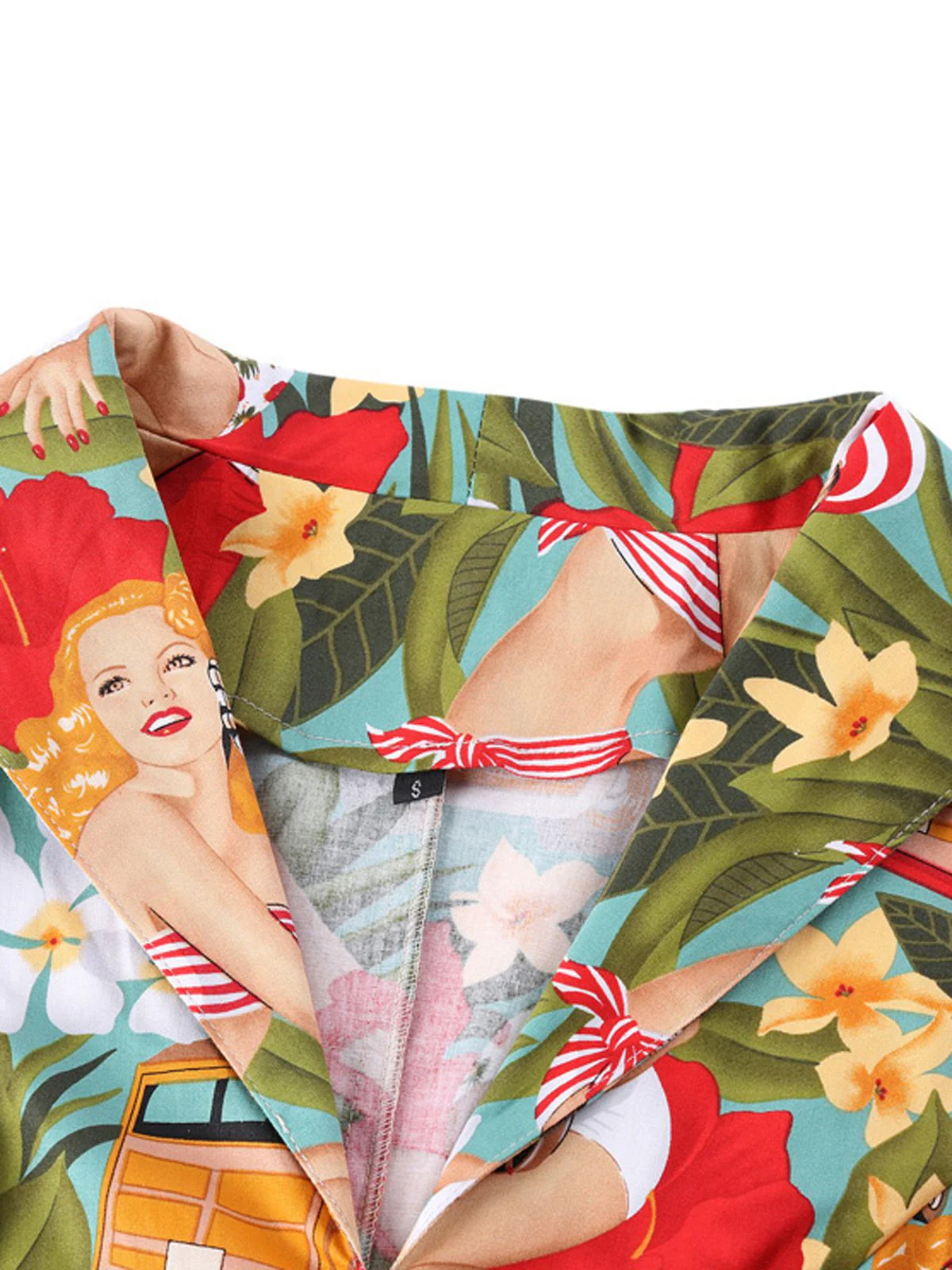 1950ER BLUMEN KURZARM SWING BLUSE KLEID - Image 6