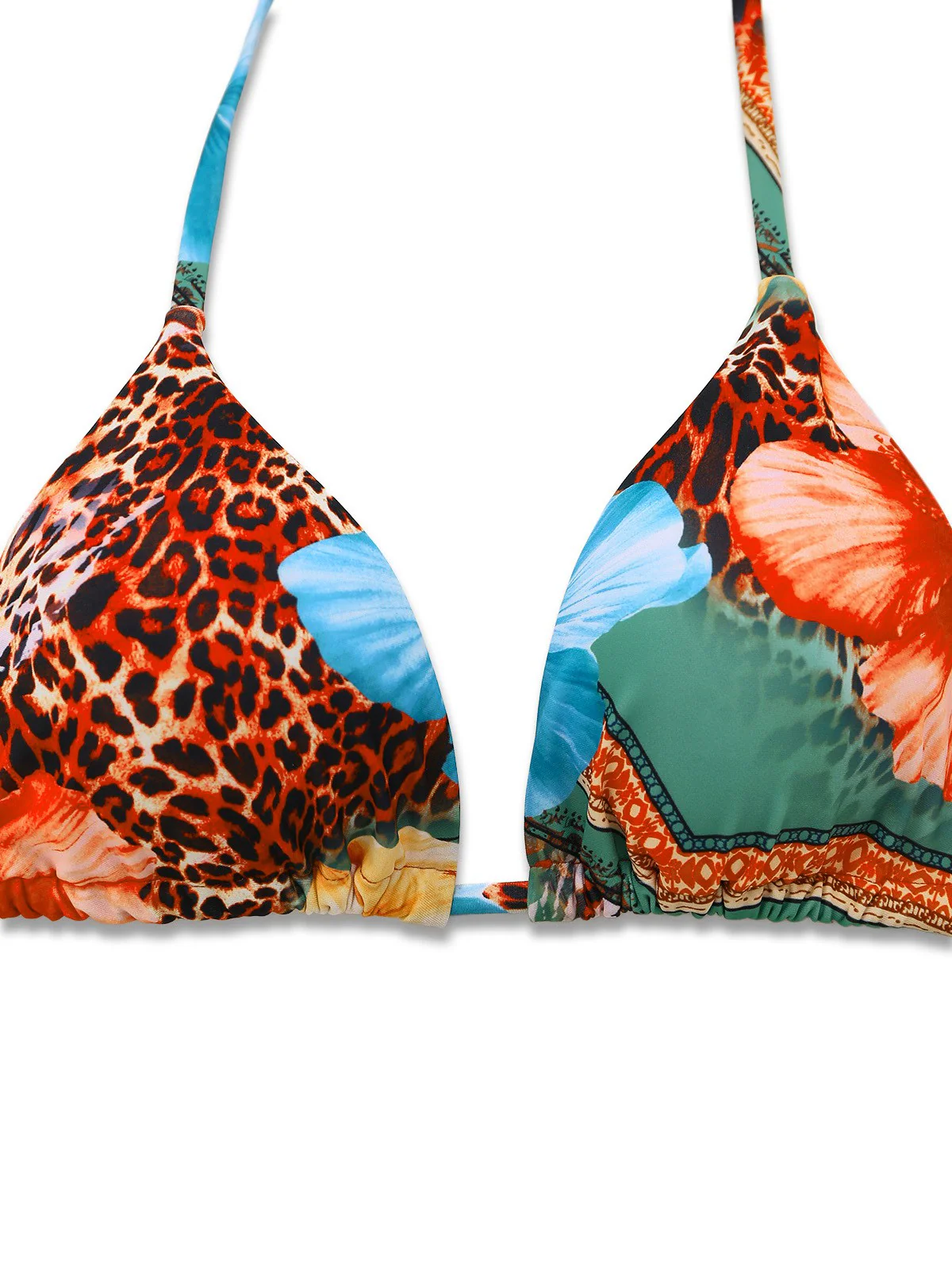 1950er Blumen Leopard Halter Bikini Set & Cover-Up - Image 4
