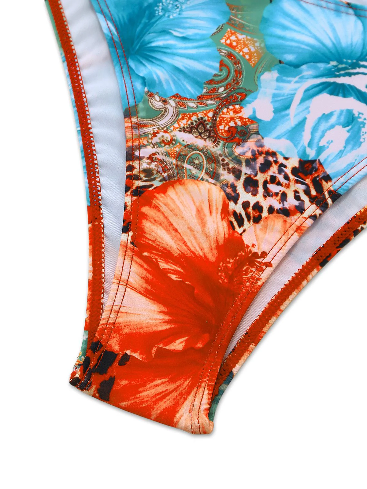 1950er Blumen Leopard Halter Bikini Set & Cover-Up - Image 7