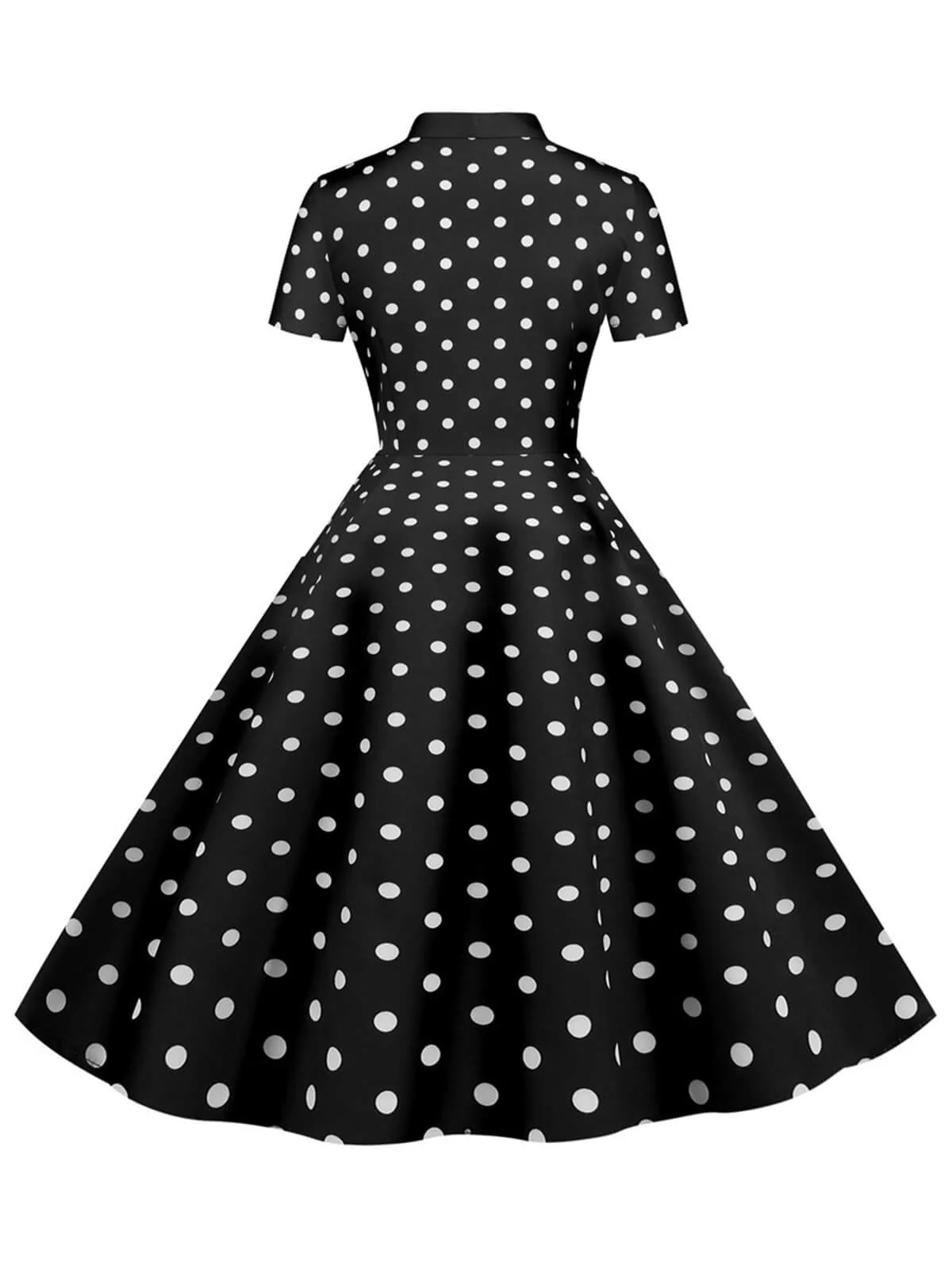 1950er Bogen Kragen Streifen Punkten Swing Kleid - Image 12