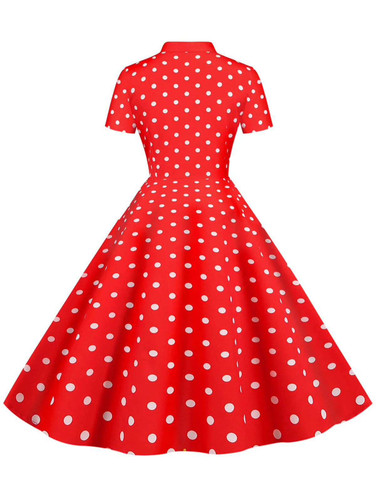1950er Bogen Kragen Streifen Punkten Swing Kleid - Image 9