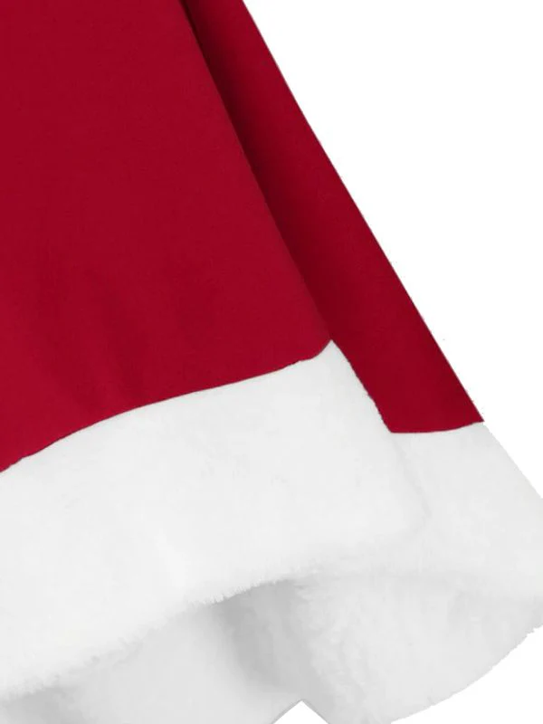 Rot 1950er Weihnachten Bogen Kragen Swing Kleid - Image 4