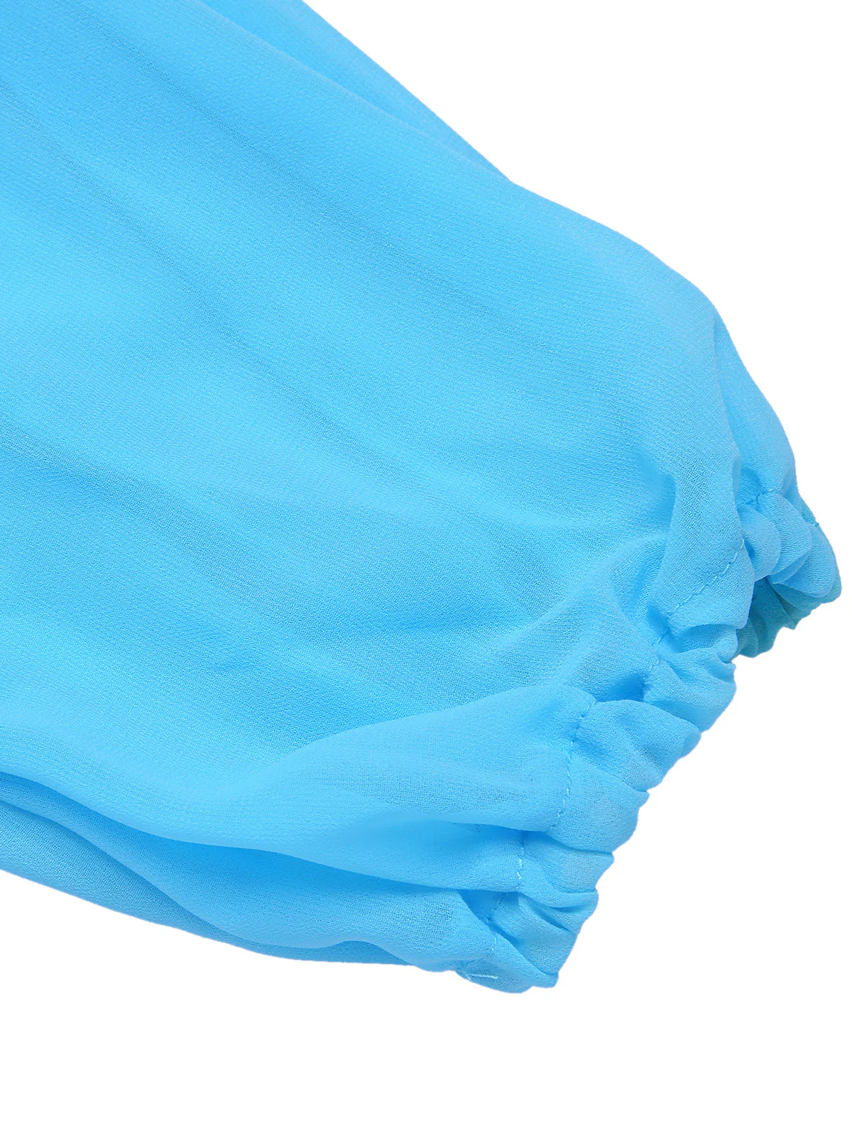 1950er Chiffon Laternenärmel Waist Krawatte Romper - Image 12
