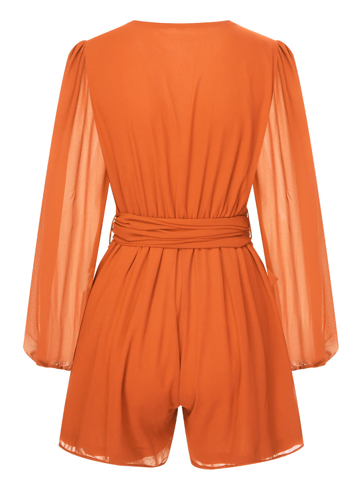 1950er Chiffon Laternenärmel Waist Krawatte Romper - Image 3