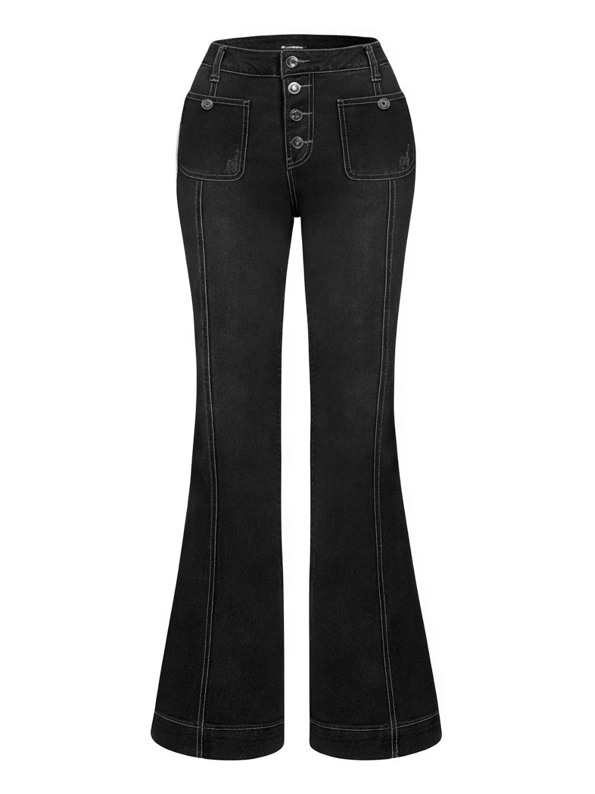 1950er Denim Ausgestellt Taschen Lange Jeans - Image 4