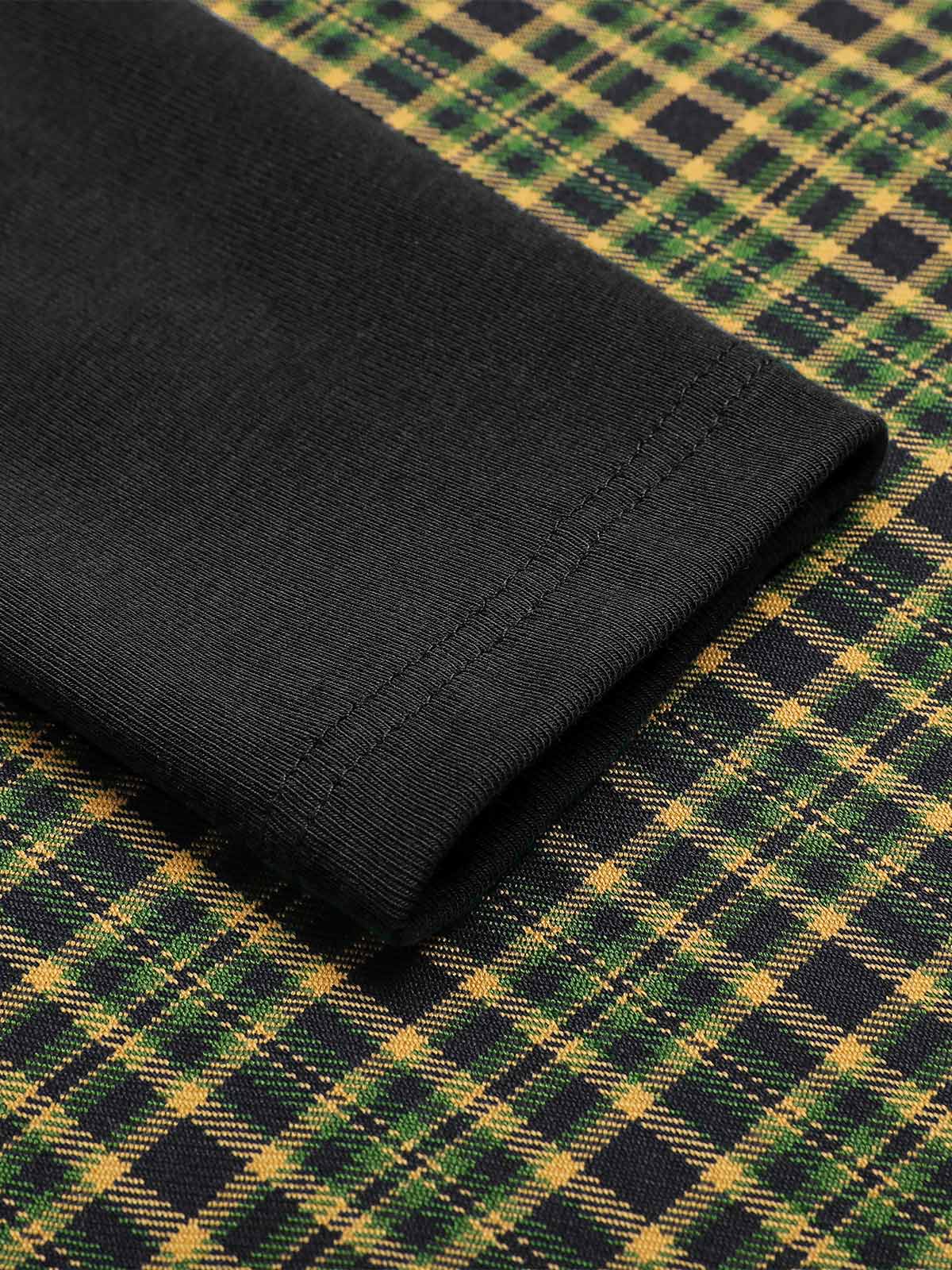 [Vorverkauf] Dunkelgrün 1950er Kariert Strickkleid - Image 14