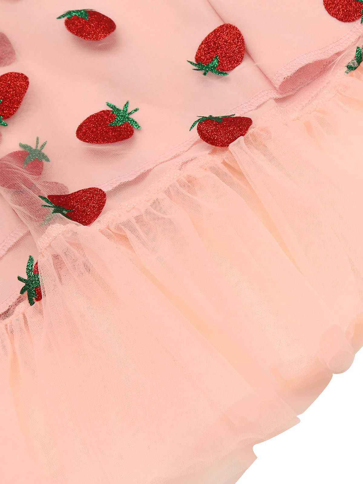 Rosa 1950er Spitze Erdbeere Swing Kleid - Image 11