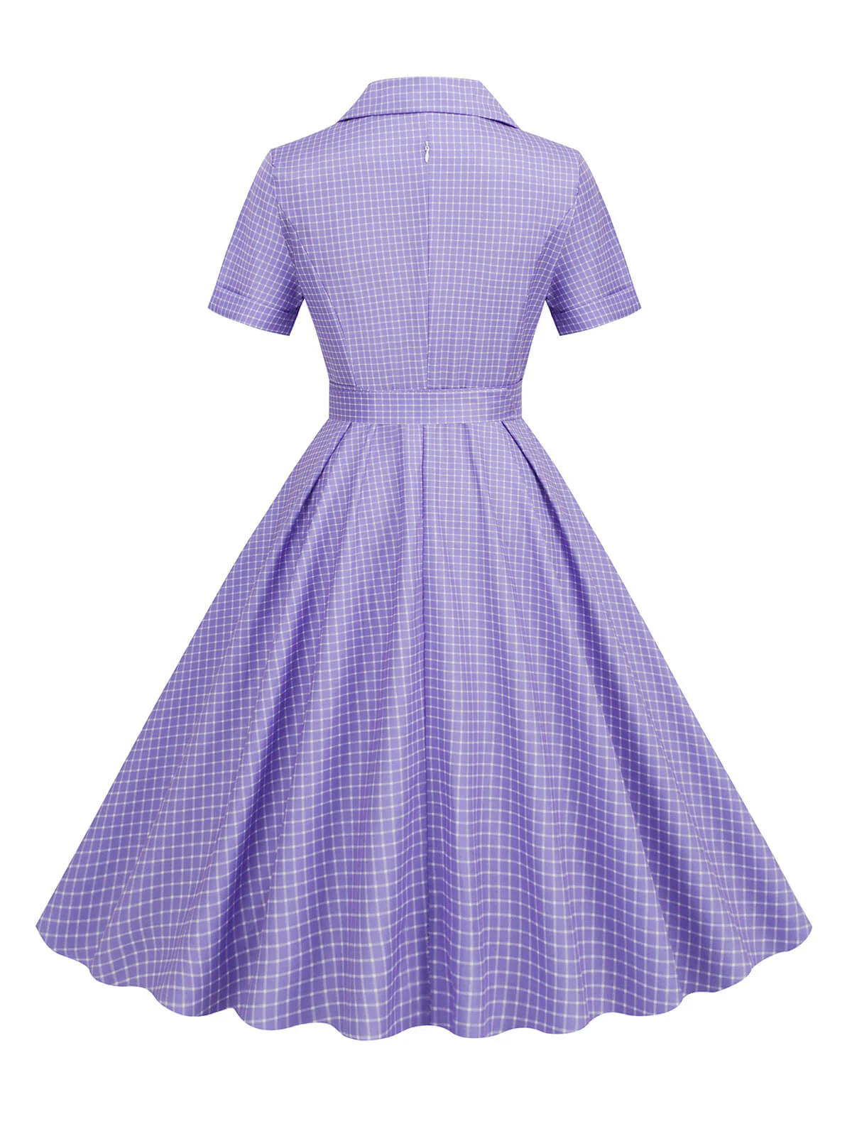 1950er Fensterscheibe Kariertes Revers Swing Kleid - Image 9