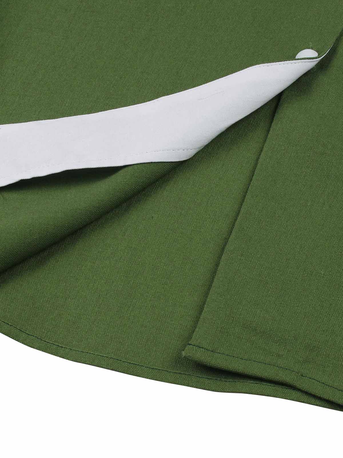 1950er Festes Farbe Patchwork Revers Knopfkleid - Image 9