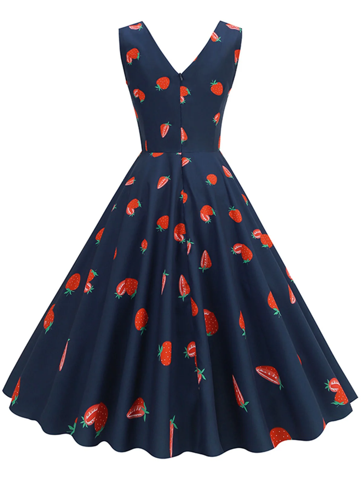 1950er Gänseblümchen & Erdbeere Ärmelloses Kleid - Image 2