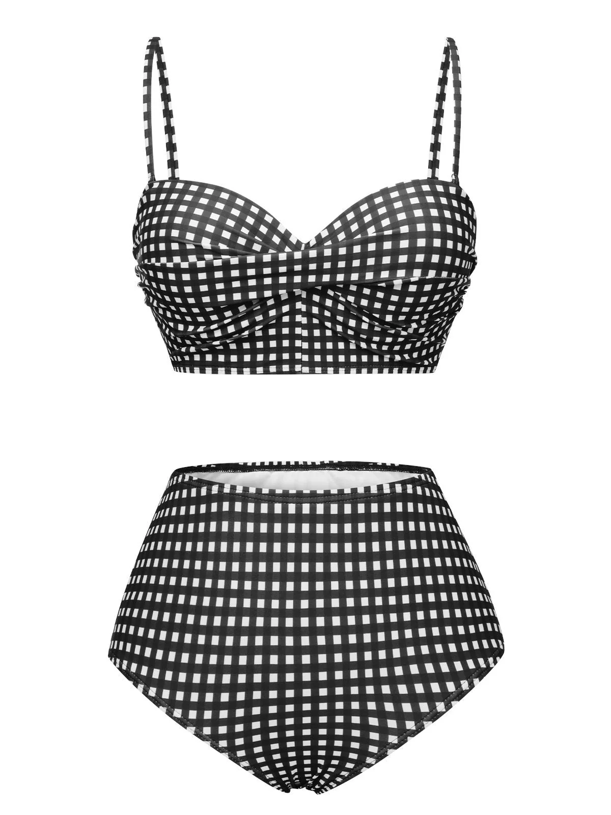 1950er Gingham Plaid Schlinge Badeanzug - Image 13