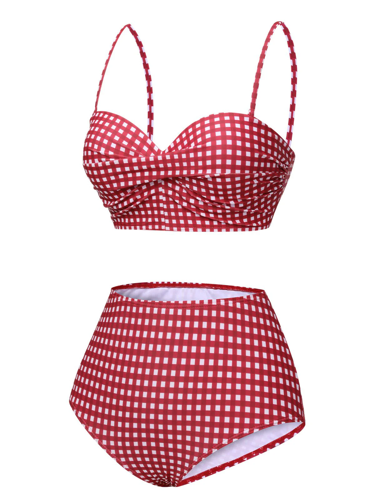 1950er Gingham Plaid Schlinge Badeanzug - Image 2