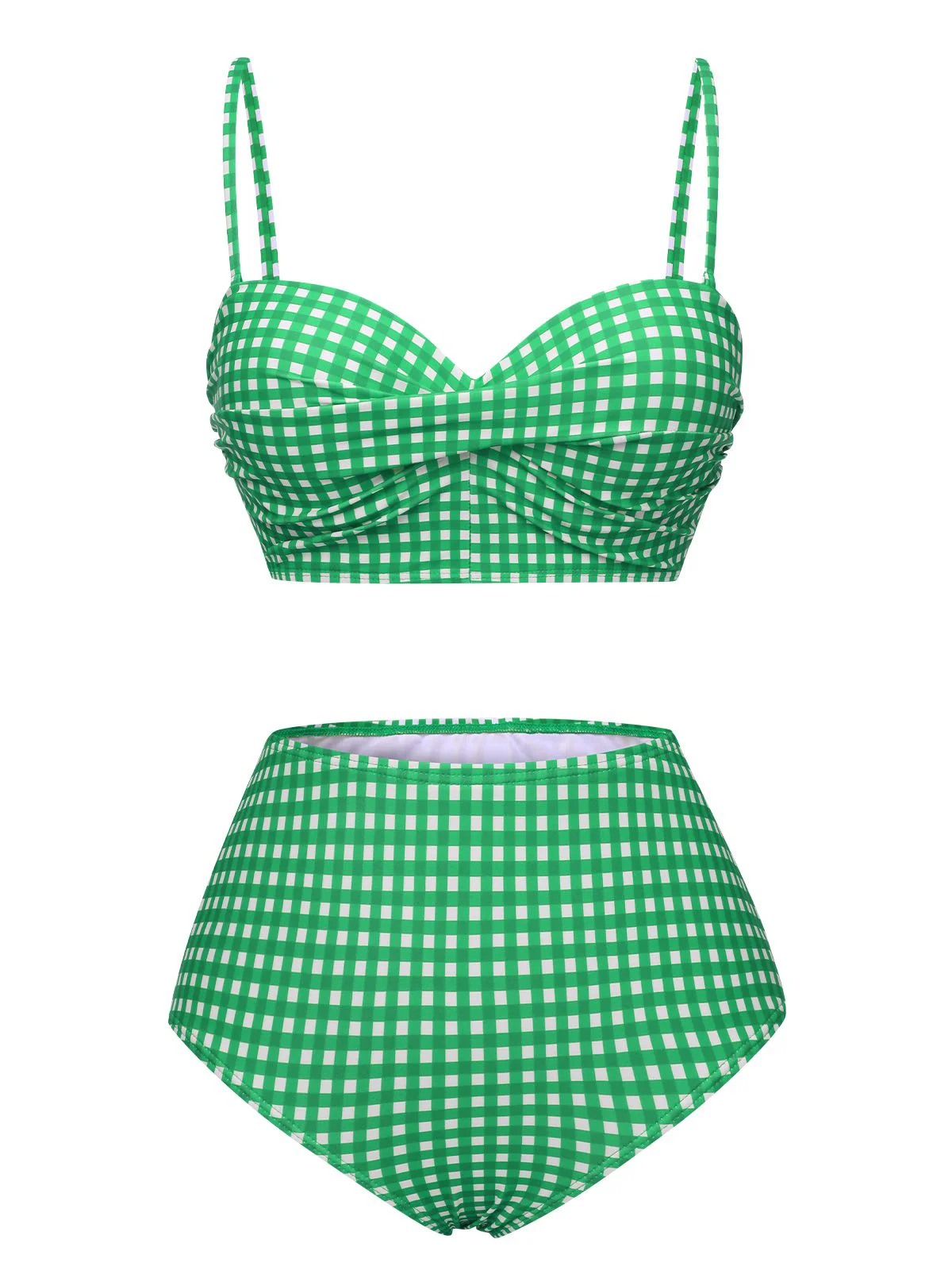 1950er Gingham Plaid Schlinge Badeanzug - Image 9