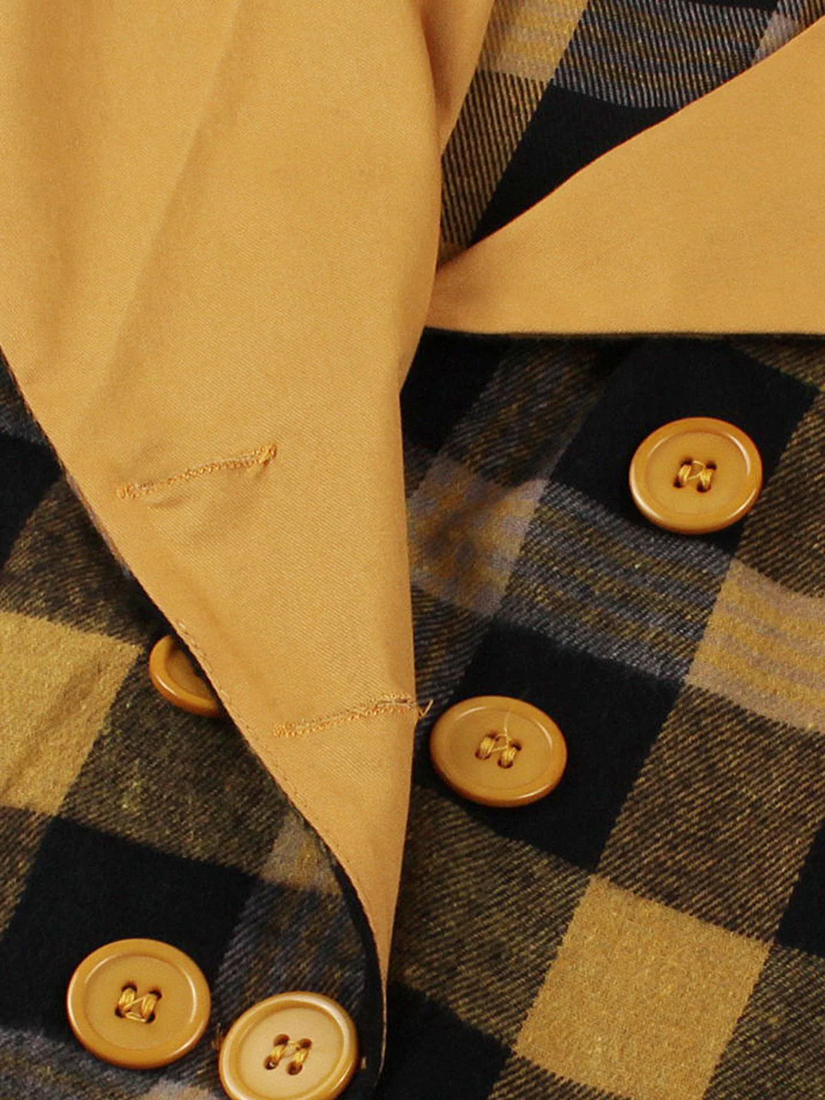 1950er Gingham Plaid Tasten Revers Gürtel Kleid - Image 5