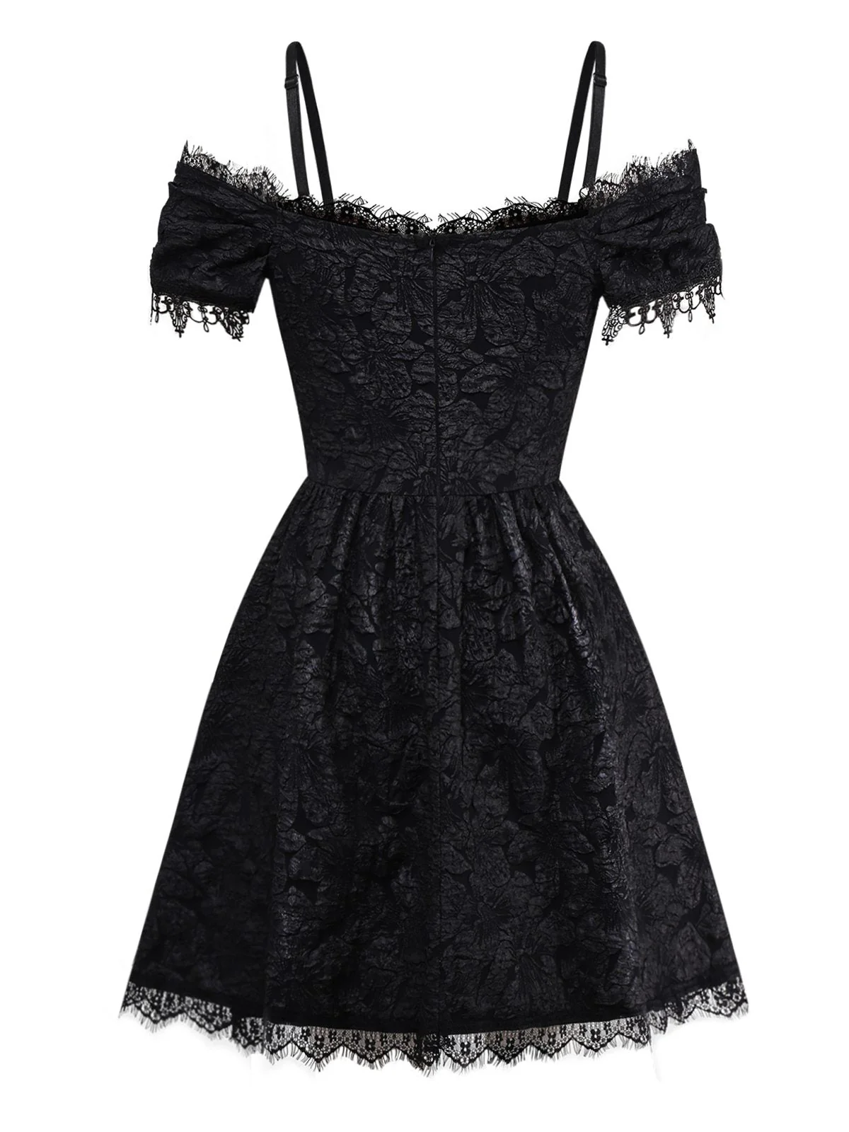 1950er Gothic Halloween Spinnennetz & Kreuz Strukturiert Kleid - Image 3
