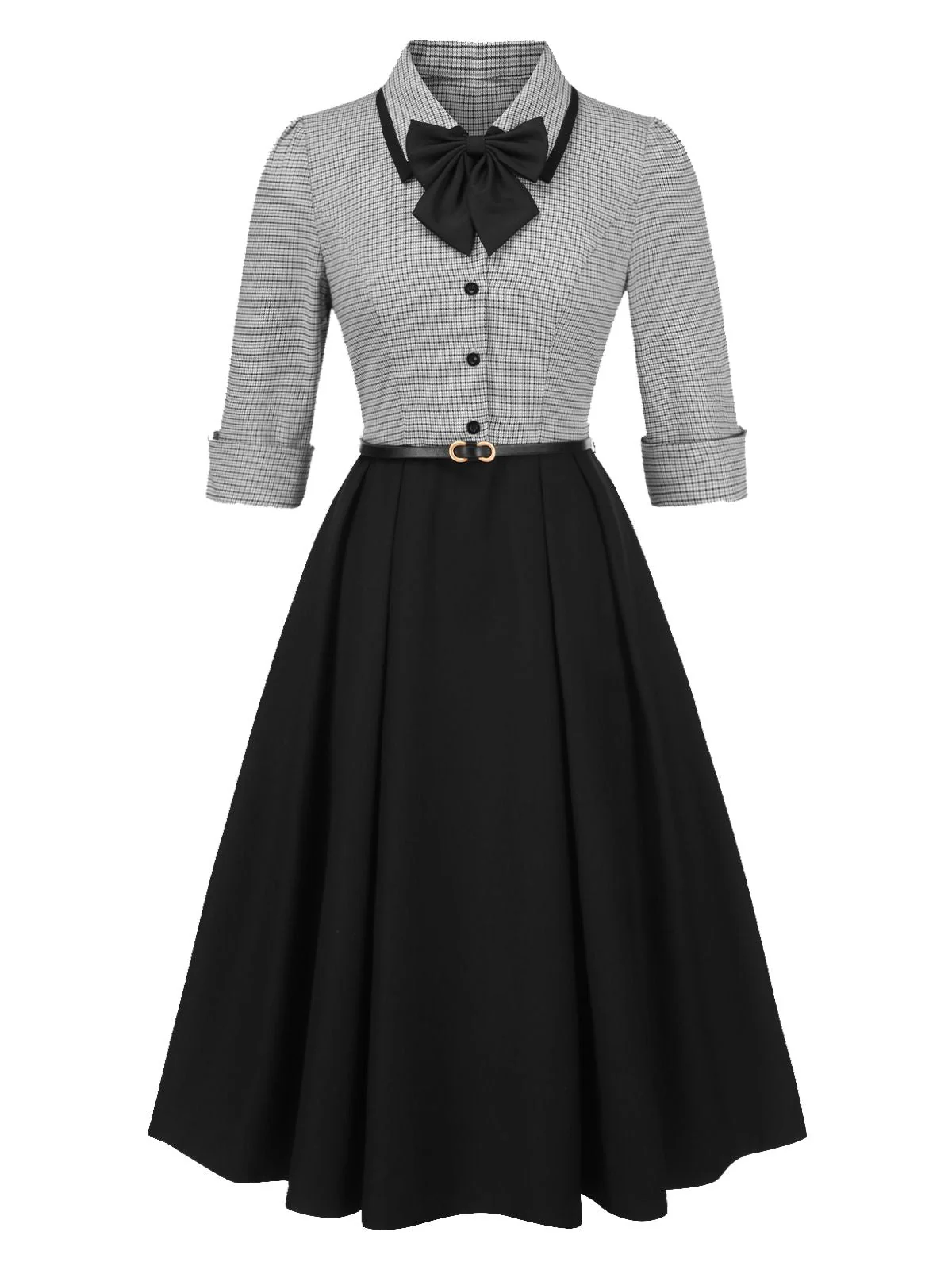 1950er Hahnentrittmuster Abnehmbar Bogen Kleid - Image 3