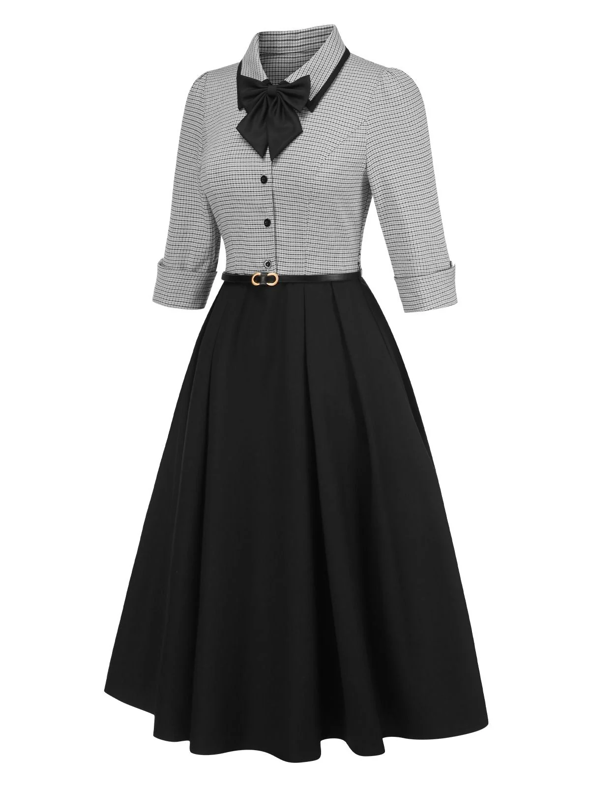 1950er Hahnentrittmuster Abnehmbar Bogen Kleid - Image 4