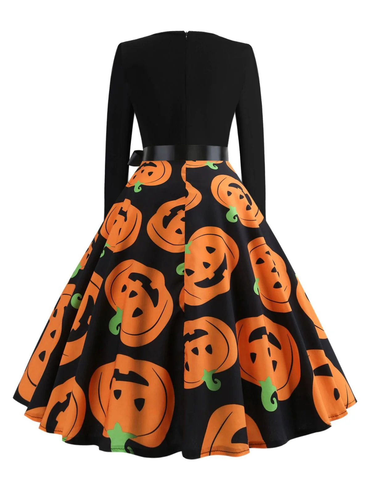 1950er Halloween Kürbis Spinnennetz Blütenblatthals Kleid - Image 2
