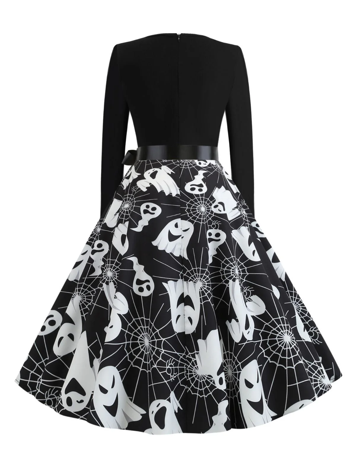 1950er Halloween Kürbis Spinnennetz Blütenblatthals Kleid - Image 7
