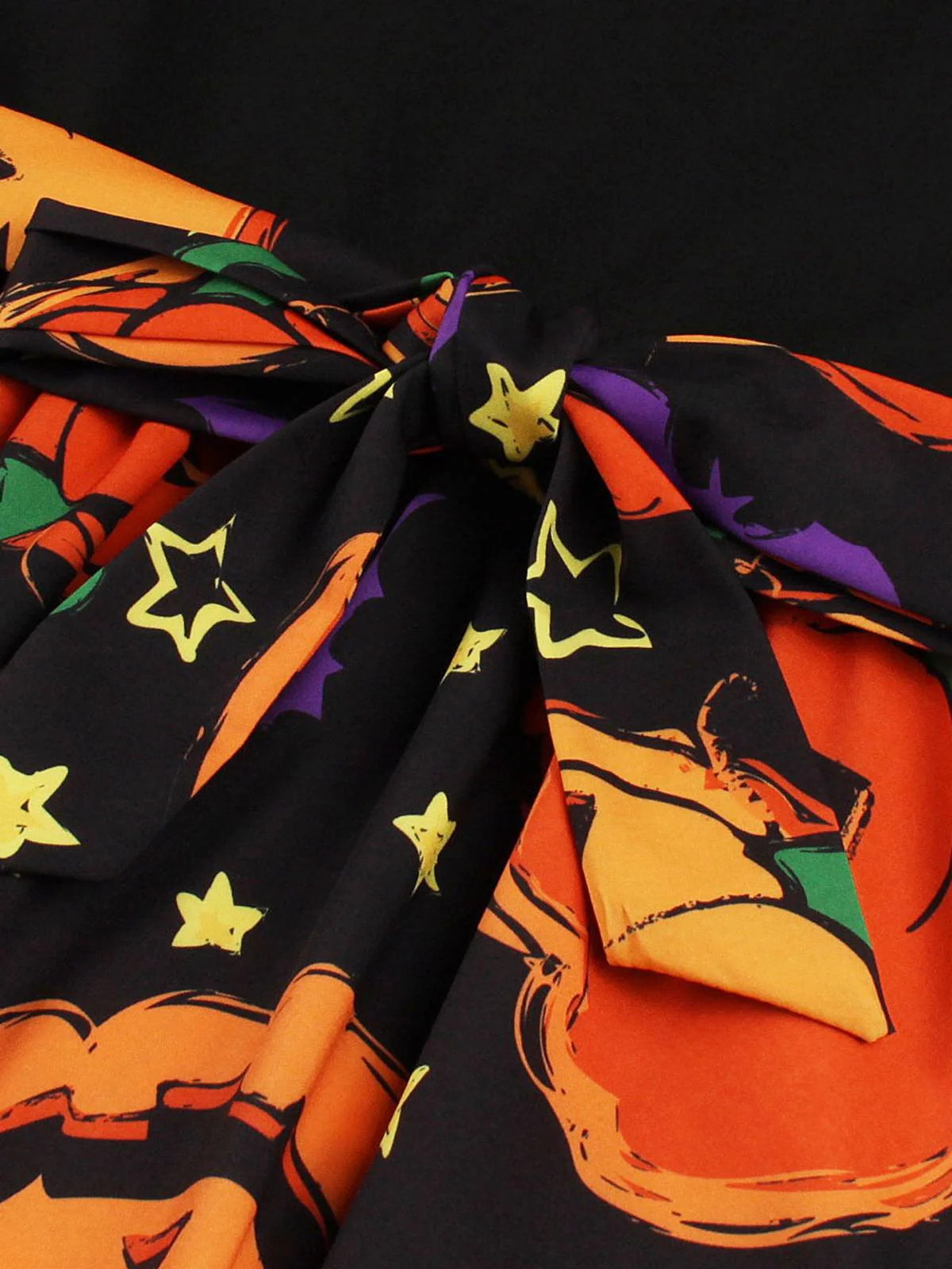 1950er Halloween Patchwork Gürtel Swing Kleid - Image 9