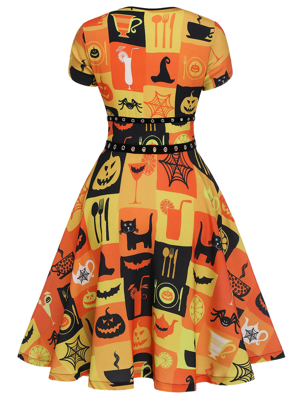1950er Halloween Schnürkleid mit Peter Pan Kragen - Image 4