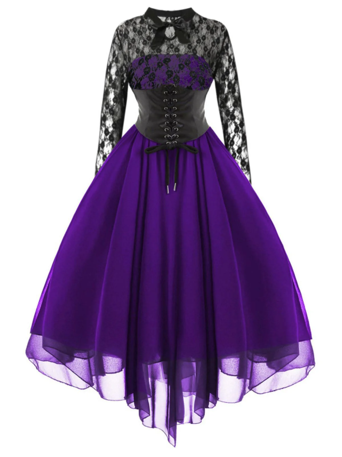 1950er Gothic Steampunk Spitzen Swing Kleid - Image 3