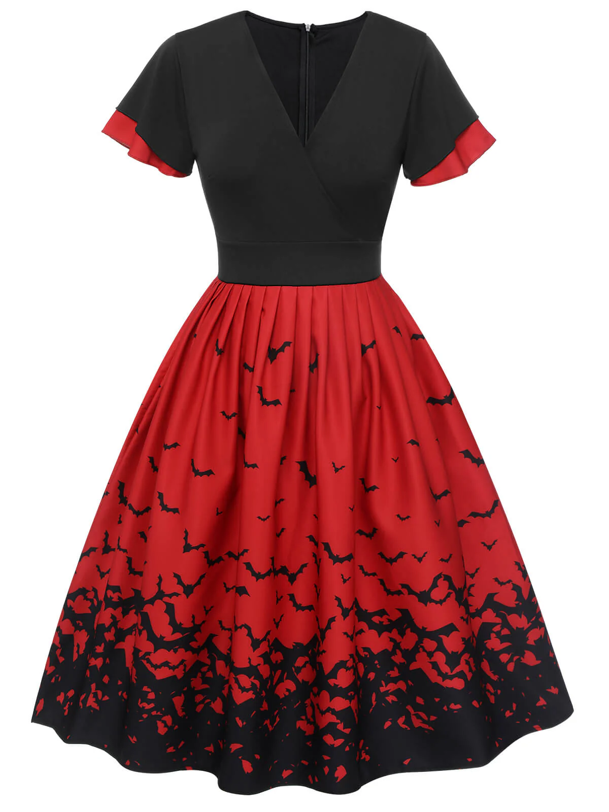 1950er Halloween-Swingkleid mit Volantärmeln - Image 2