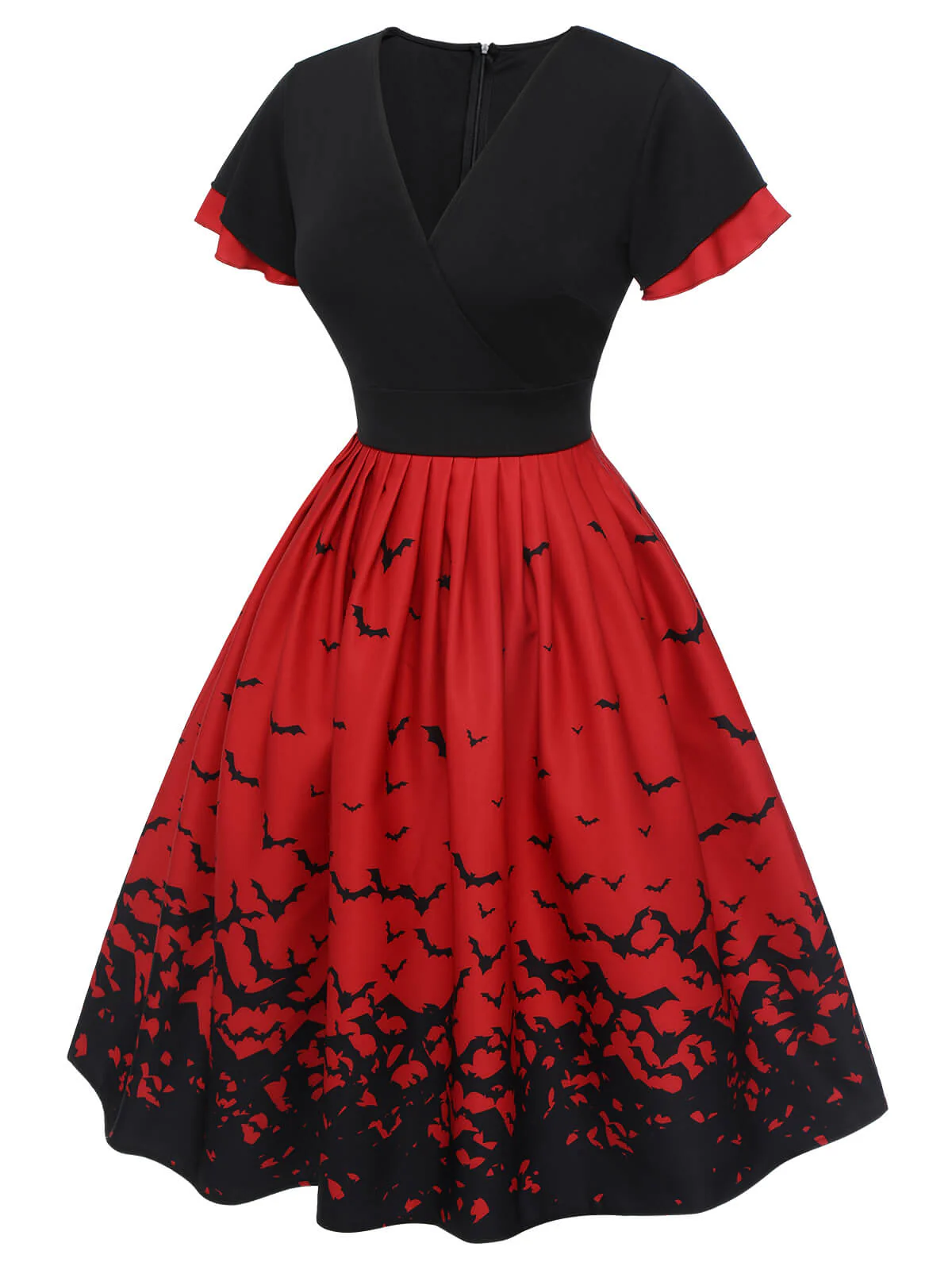 1950er Halloween-Swingkleid mit Volantärmeln - Image 3