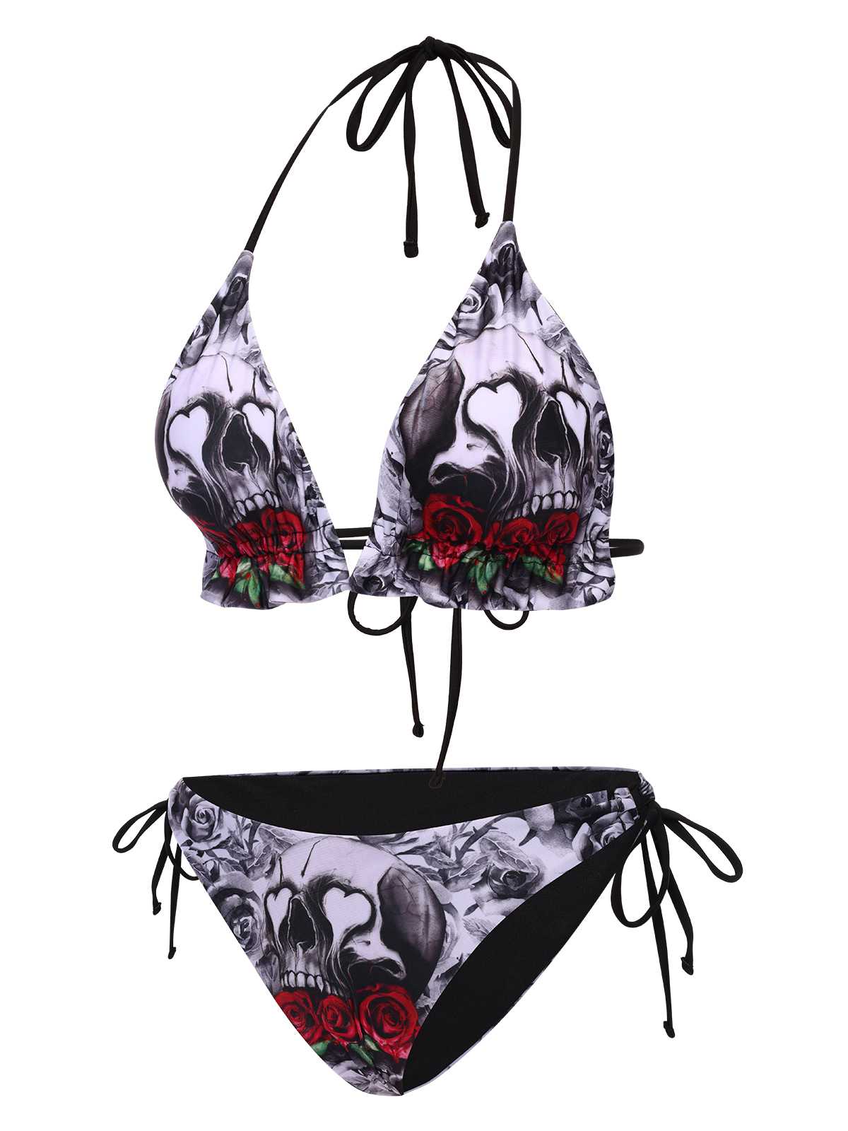 1950er Halter Gotisch Schädel Rosen Badeanzug - Image 2