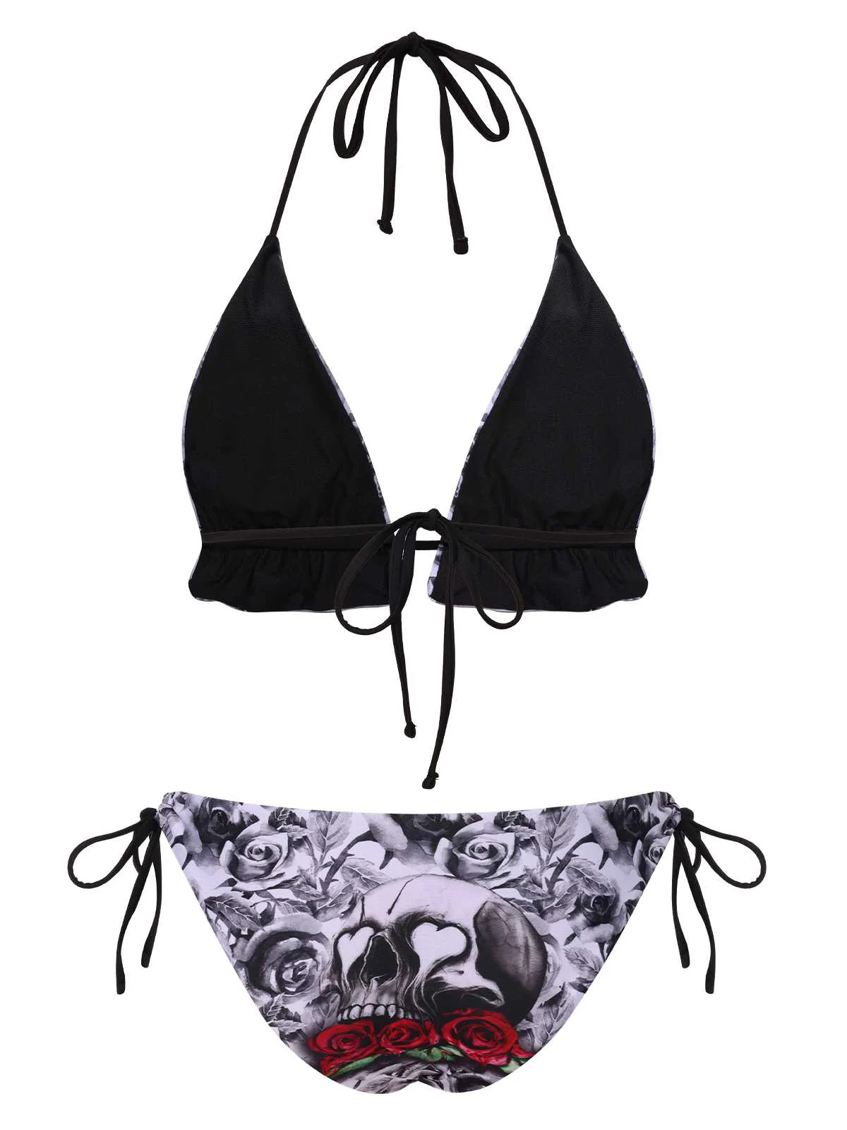 1950er Halter Gotisch Schädel Rosen Badeanzug - Image 3