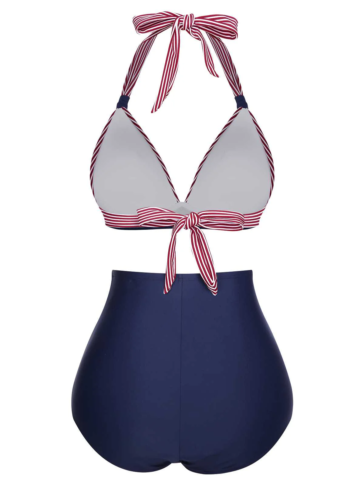 1950er Halter Kontrast Polka Dots Badeanzug - Image 11