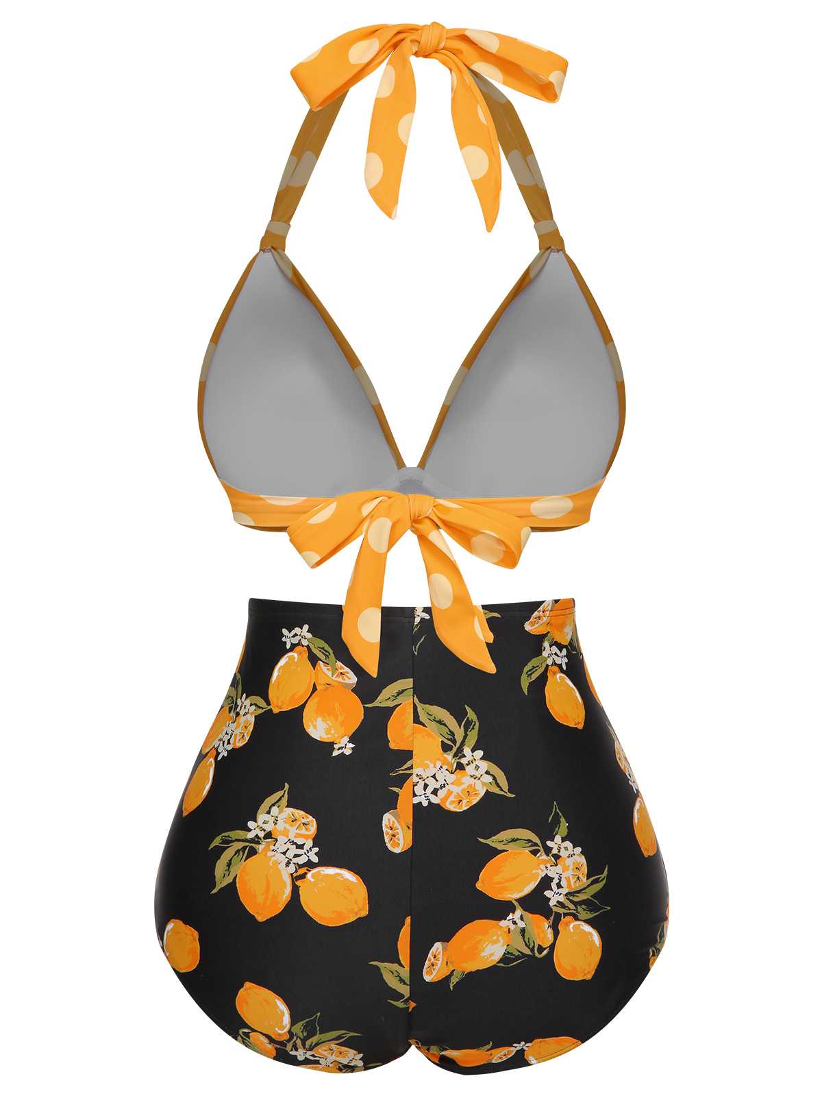 1950er Halter Kontrast Polka Dots Badeanzug - Image 18