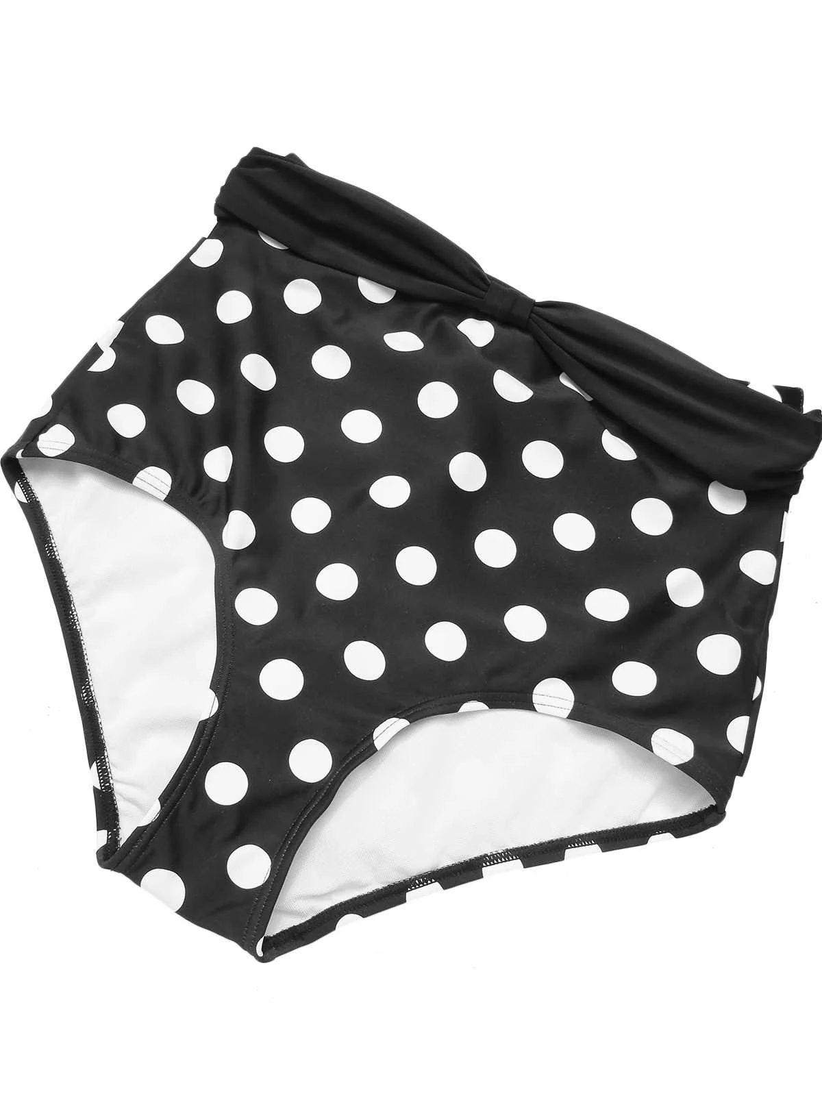 1950er Halter Kontrast Polka Dots Badeanzug - Image 7