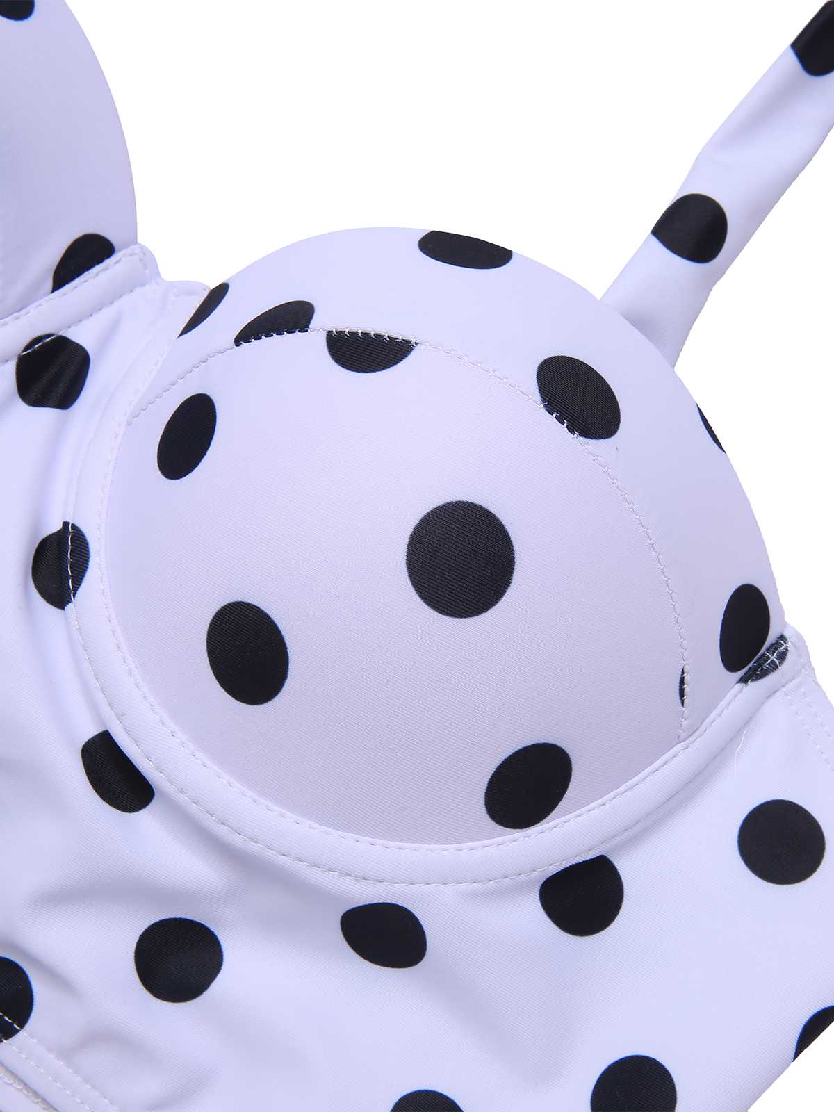 1950er Halter Kontrast Polka Dots Badeanzug - Image 5