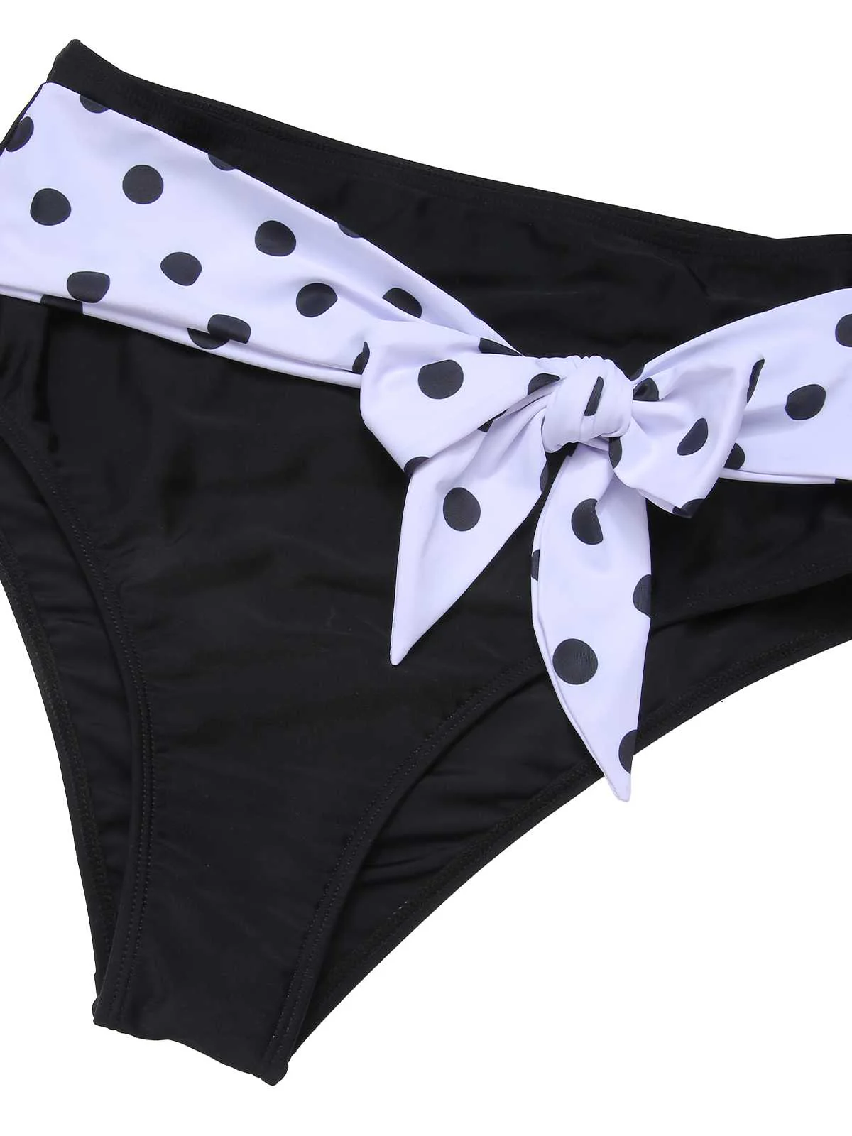 1950er Halter Kontrast Polka Dots Badeanzug - Image 6