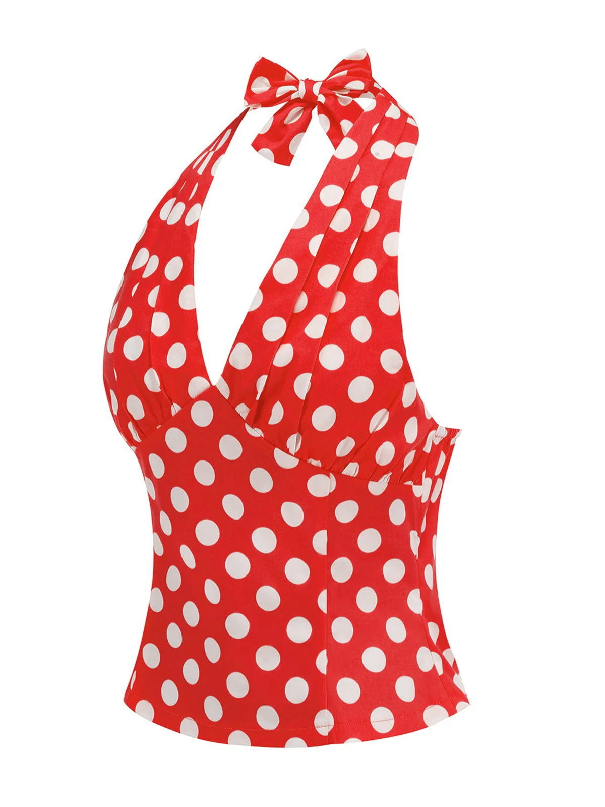 1950er Halter Polka Dots Rückenfrei Top - Image 3