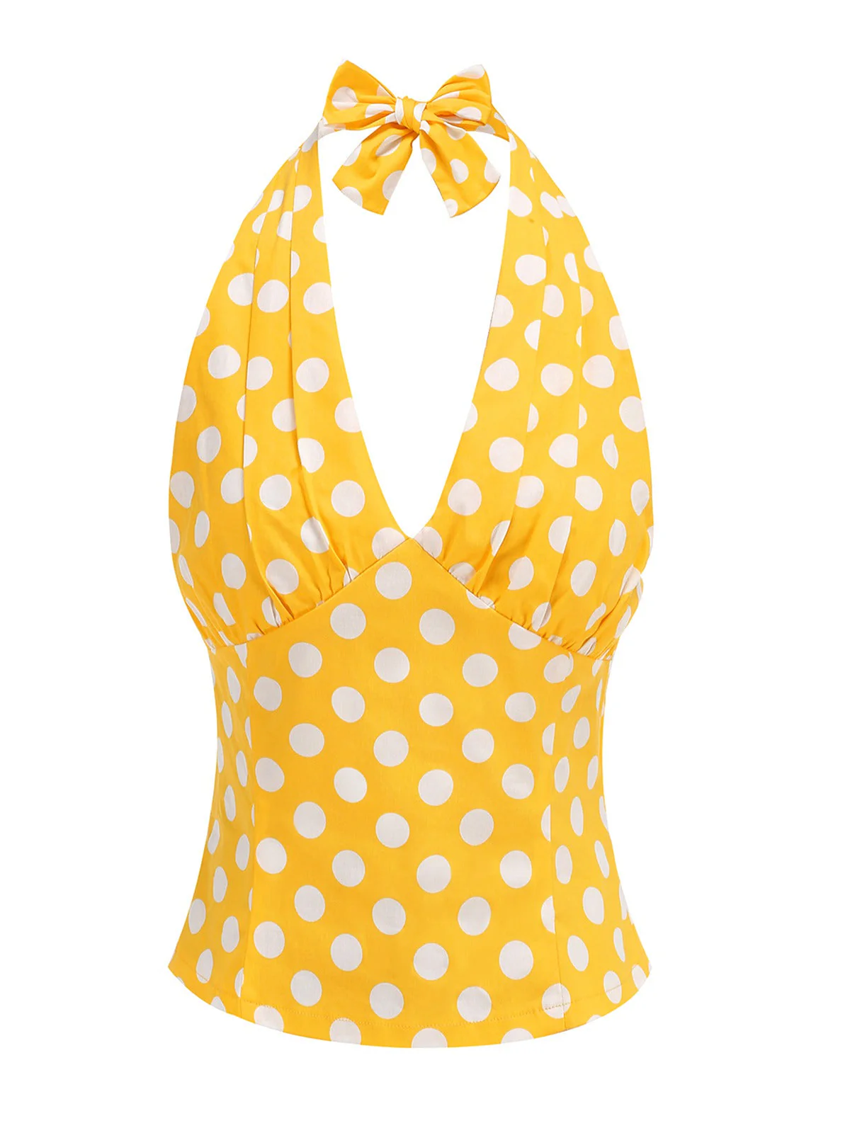 1950er Halter Polka Dots Rückenfrei Top - Image 4
