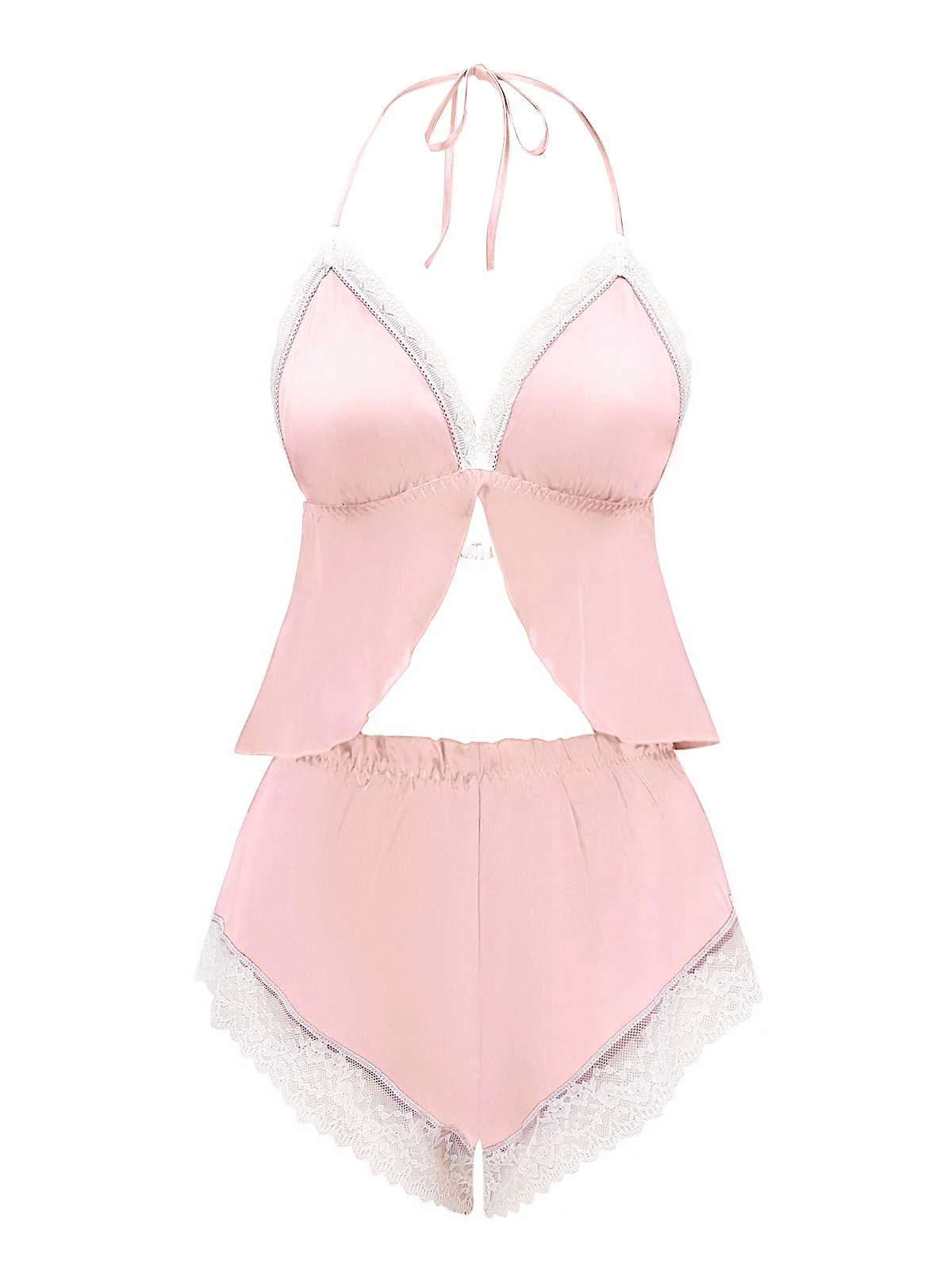 1950er Halter Spitze Satin Pyjama Set - Image 10